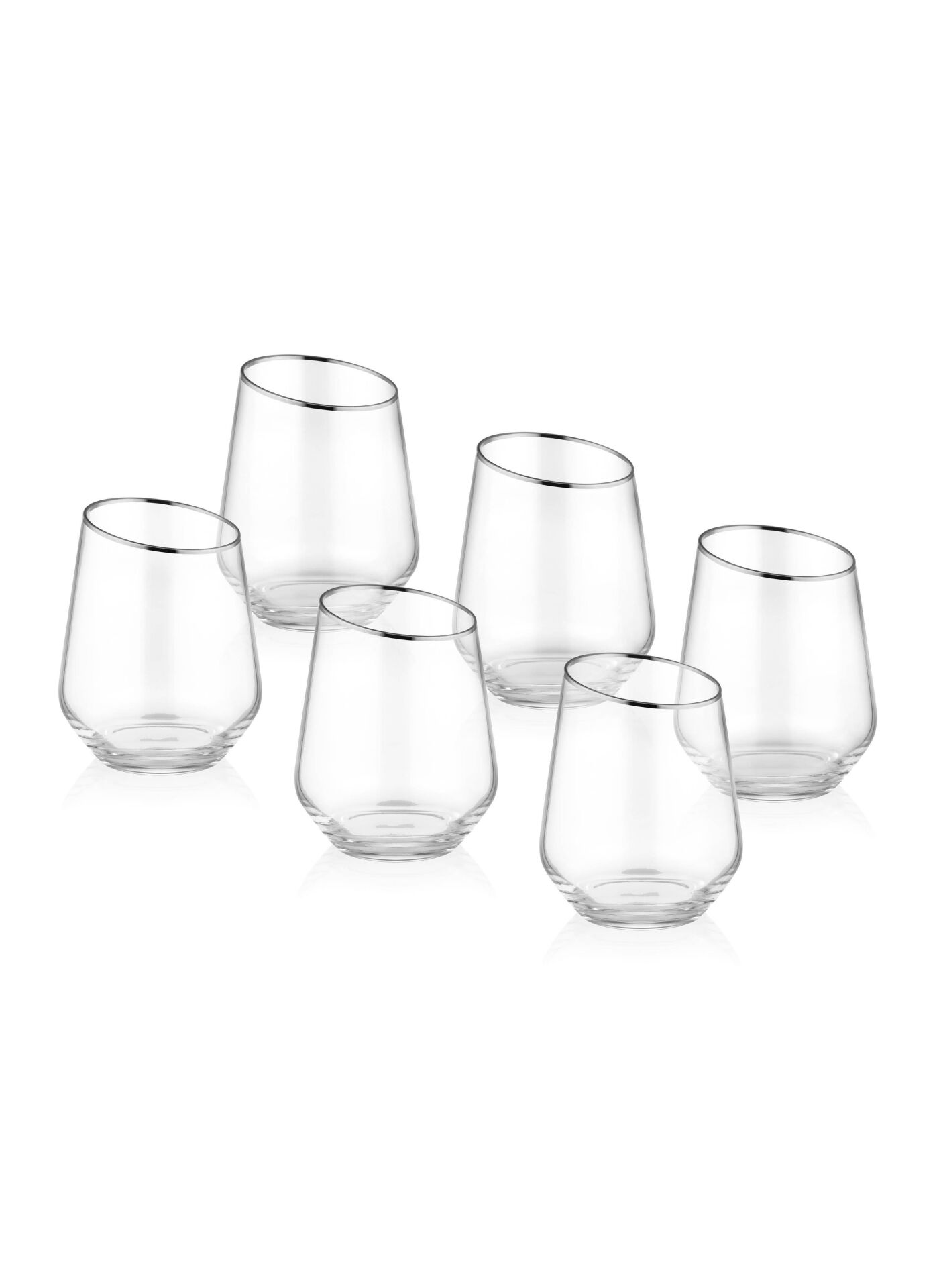 The Mia GNA0006 Gina Su Bardağı 6 Lı Kısa Set Gümüş