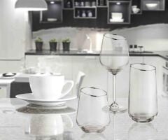 The Mia GNA0006 Gina Su Bardağı 6 Lı Kısa Set Gümüş