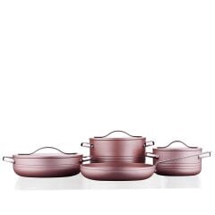 Korkmaz A2620 Linea Plus 7 Parça Tencere Seti Rosagold