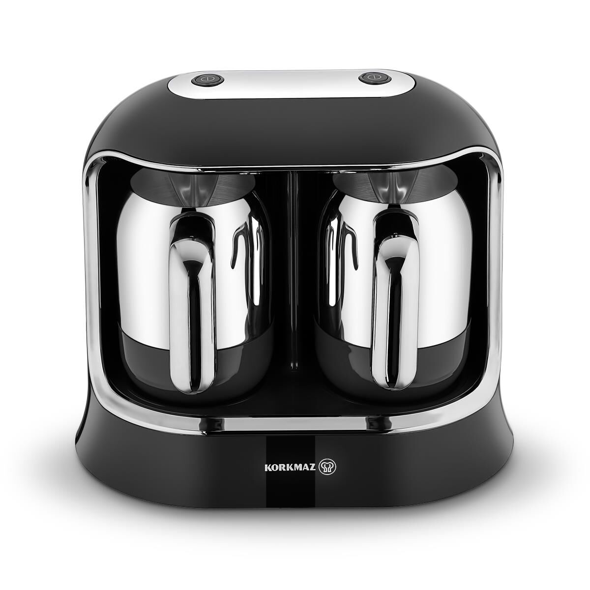 Korkmaz A861-01 Kahvekolik Twin Siyah/Krom Kahve Makinesi