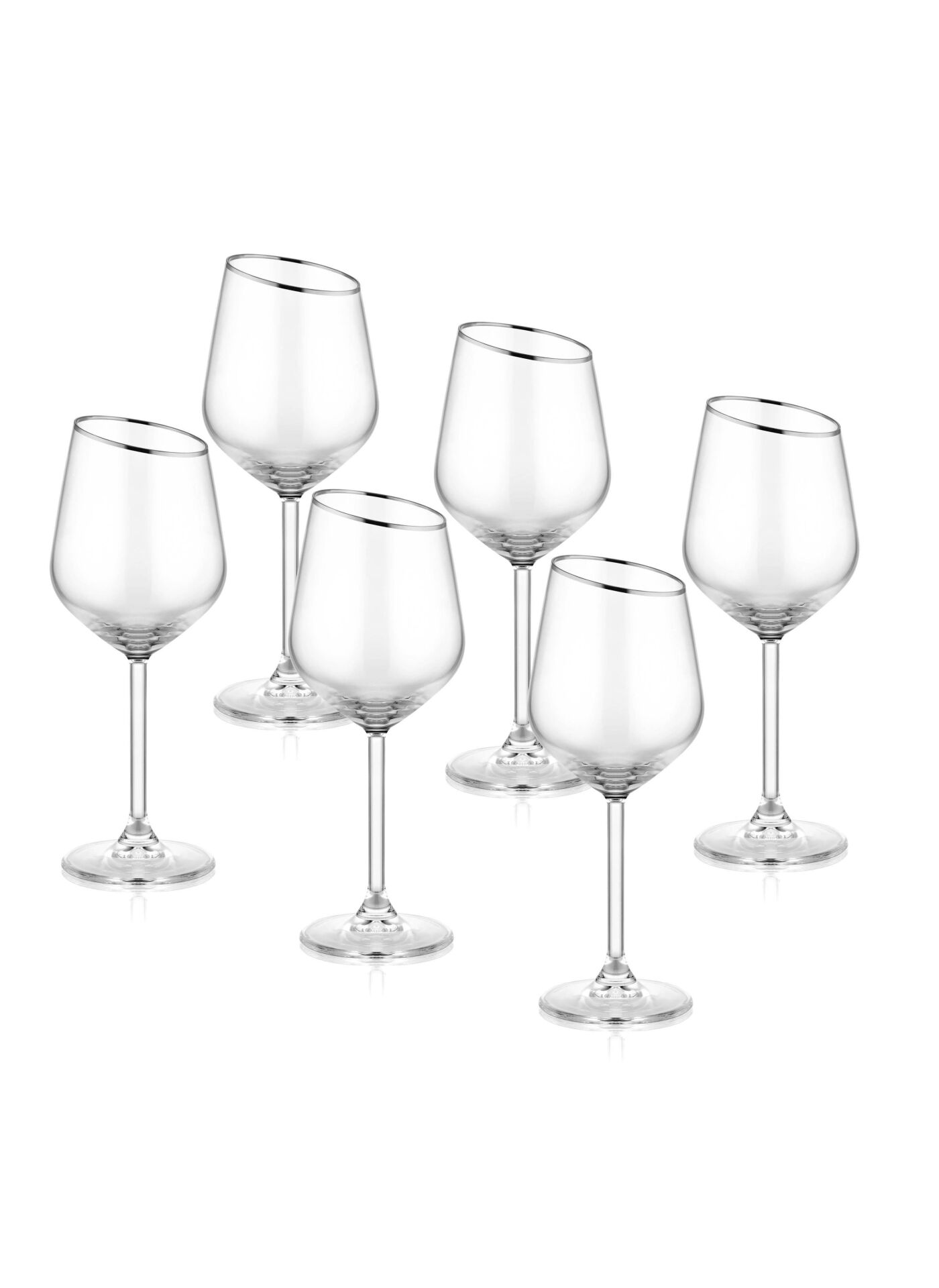The Mia GNA0004 Gina Şarap Kadehi 6 Lı Set Gümüş