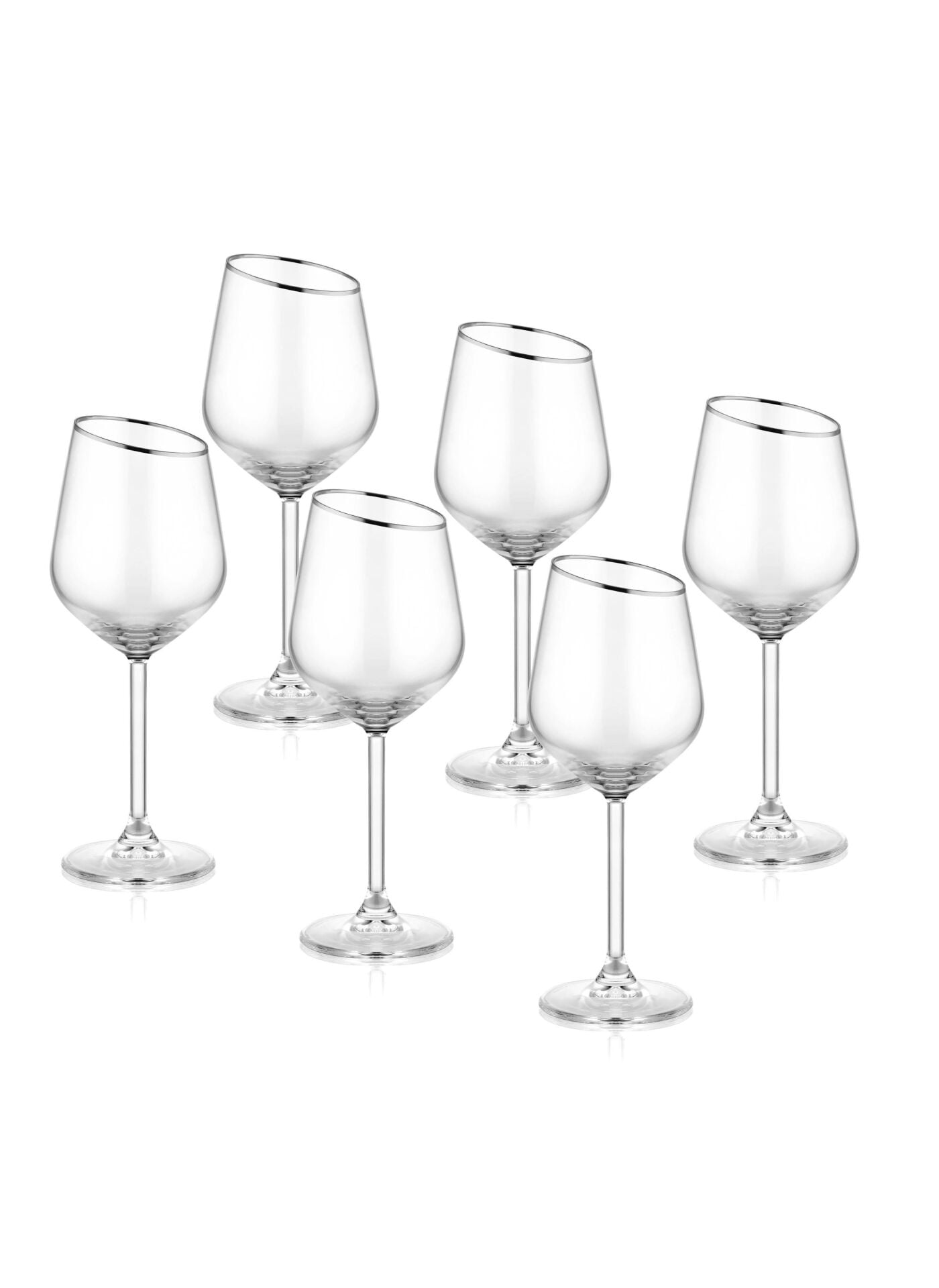 The Mia GNA0004 Gina Şarap Kadehi 6 Lı Set Gümüş