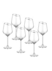 The Mia GNA0004 Gina Şarap Kadehi 6 Lı Set Gümüş