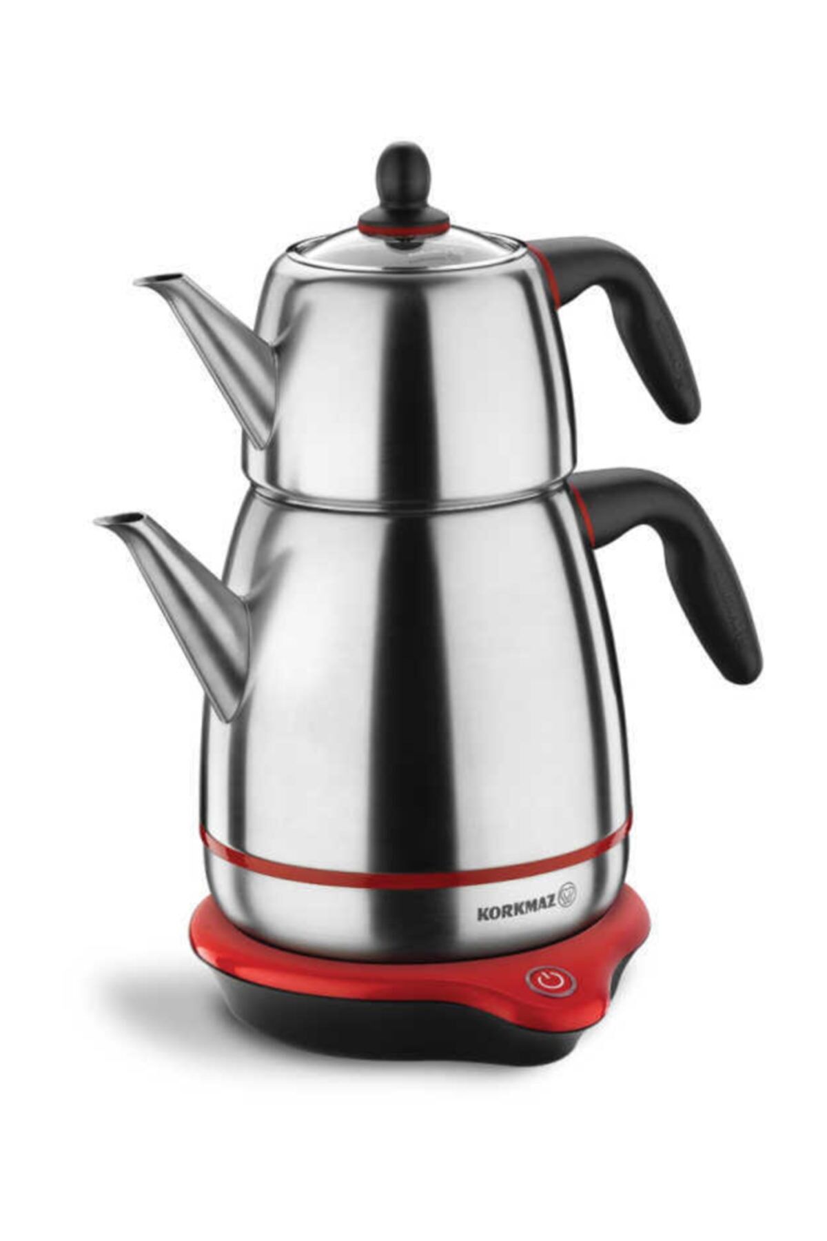 Korkmaz A336-01 Gusto Inox/Siyah Elektrikli Çaydanlık