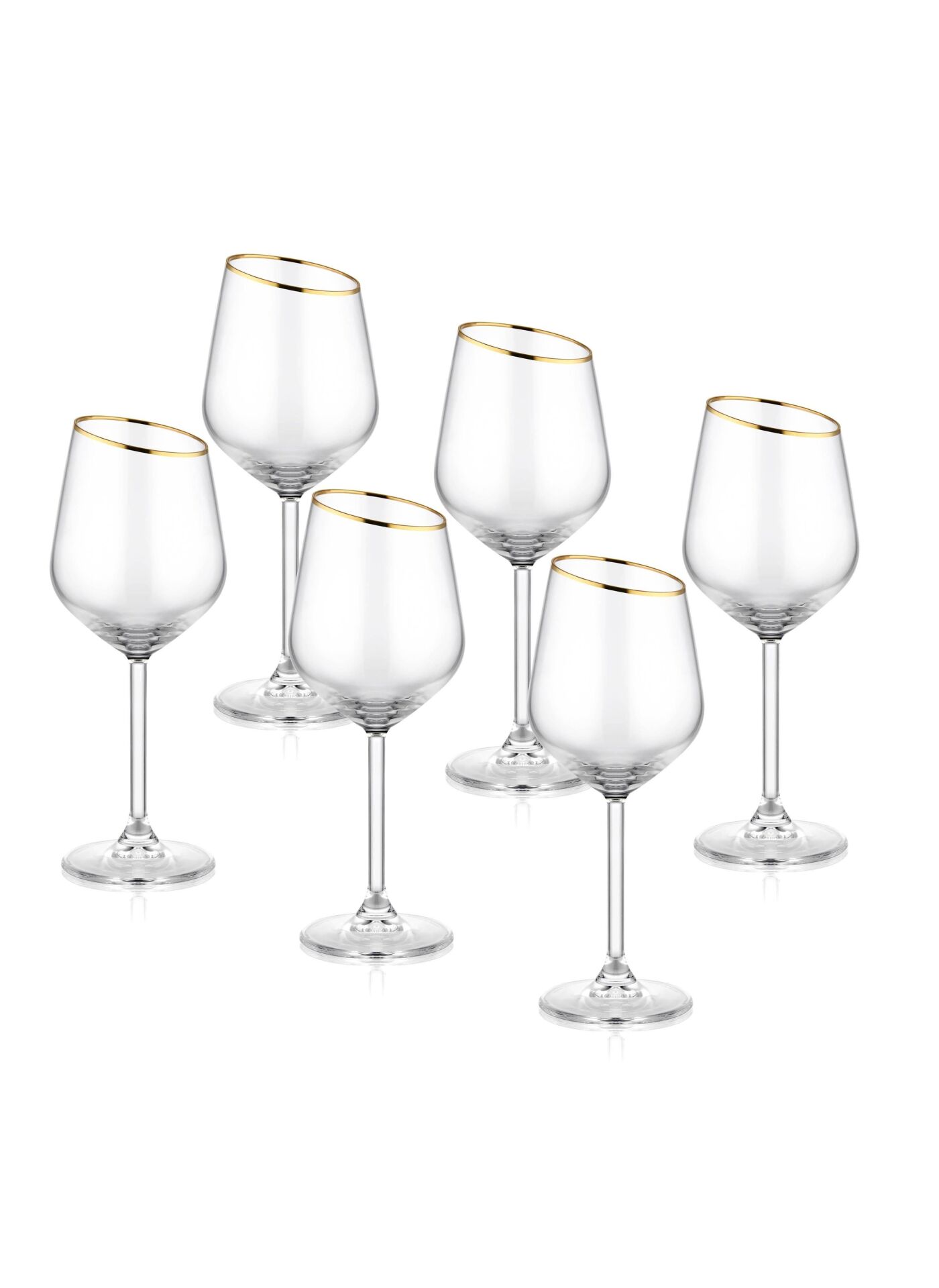 The Mia GNA0001 Gina Şarap Kadehi 6 Lı Set Gold