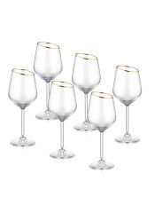 The Mia GNA0001 Gina Şarap Kadehi 6 Lı Set Gold
