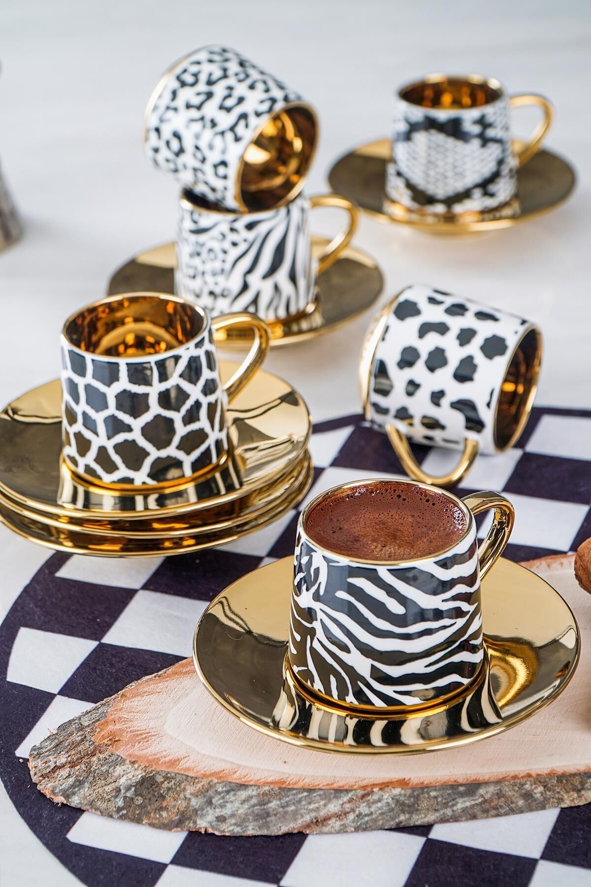 Acar 12123 Jungle 6 Lı Kahve Fincan Takımı