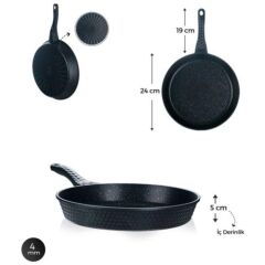 Acar XDD-22-0036 Diamente Black Tava 24 Cm