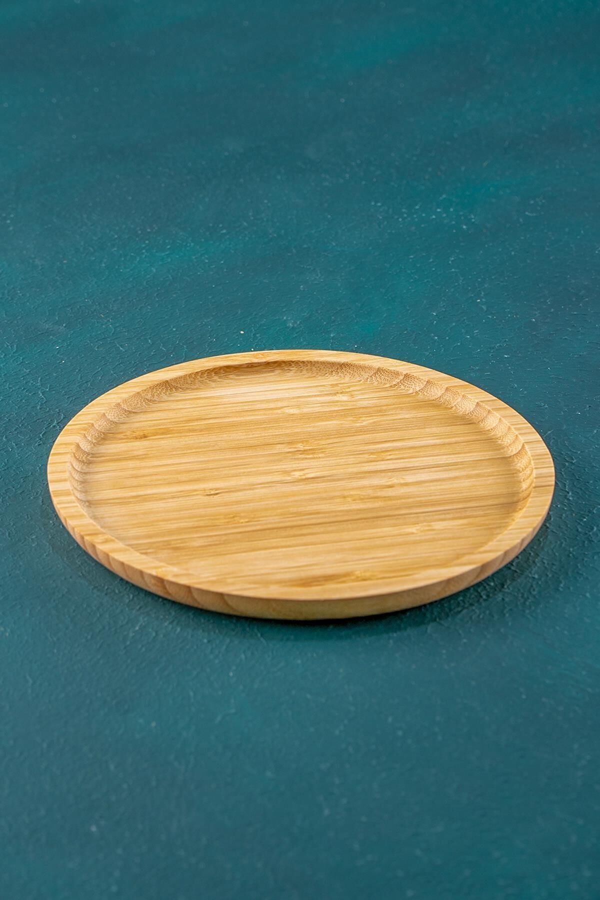 Acar 28 Bambu Yuvarlak Sunumluk Tabak 20 Cm