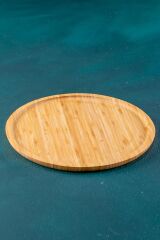 Acar 30 Bambu Yuvarlak Sunumluk Tabak 30 Cm