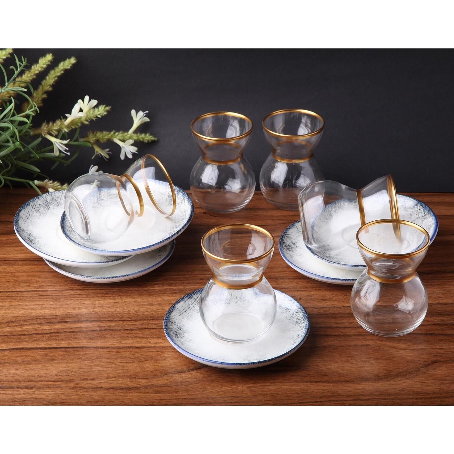 Roy Kıng RMZ001 Petra Porselen 12 Parça Çay Seti