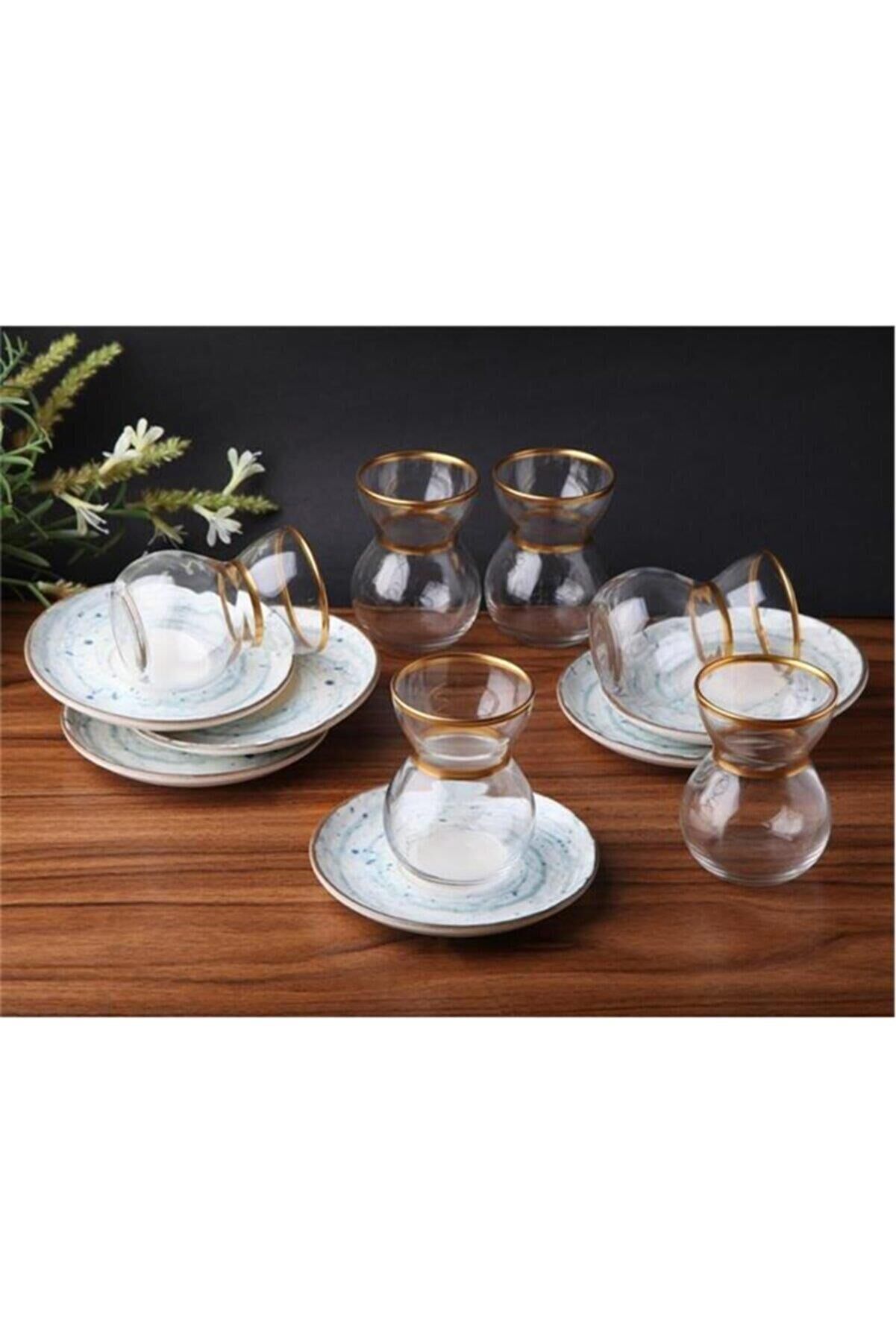 Roy Kıng RMZ003 Lanny Porselen 12 Parça Çay Seti