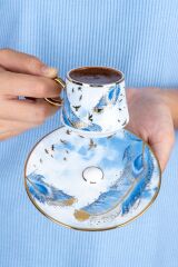 Acar 129 Elenor 6 Kişilik Porselen Kahve Fincanı Takımı