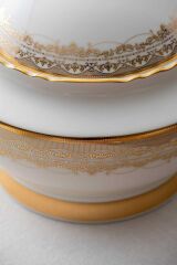 Acar 6257 Rosella 60 Parça Bone Chına Emboss Gold 12 Kişilik Yemek Takımı