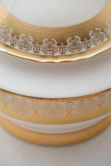 Acar 6262 Helena 60 Parça Bone Chına Emboss Gold 12 Kişilik Yemek Takımı
