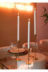 The Mia BRS0095 Brass Pirinç Şamdan 3 Lü Set