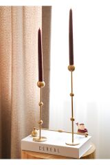 The Mia BRS0095 Brass Pirinç Şamdan 3 Lü Set