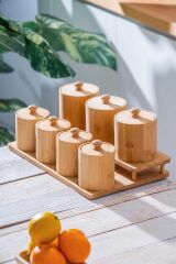 Acar 516 Bambu Standlı 7 Li Baharat Takımı