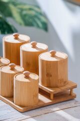 Acar 516 Bambu Standlı 7 Li Baharat Takımı