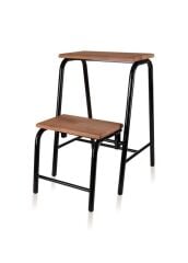 The Mia GLV0749 Ahşap 2 Basamaklı Tabure Merdiven Siyah