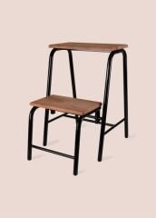 The Mia GLV0749 Ahşap 2 Basamaklı Tabure Merdiven Siyah