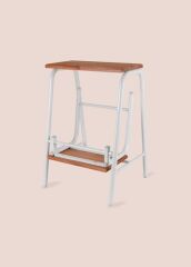 The Mia GLV0750 Ahşap 2 Basamaklı Tabure Merdiven Beyaz