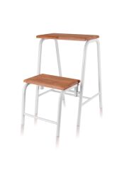 The Mia GLV0750 Ahşap 2 Basamaklı Tabure Merdiven Beyaz