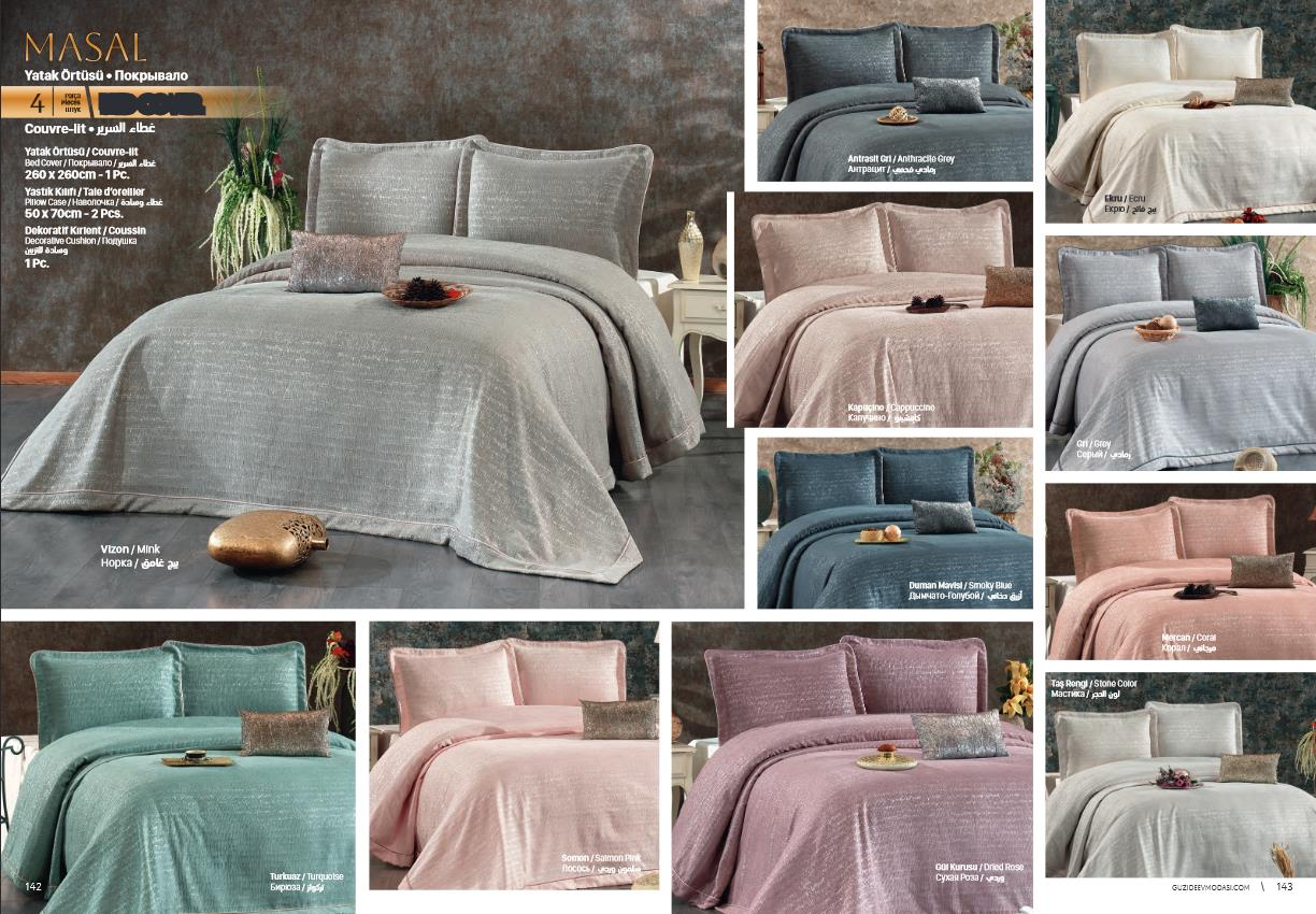 Güzide Masal Yatak Örtüsü Çift Kişilik Gül Kurusu