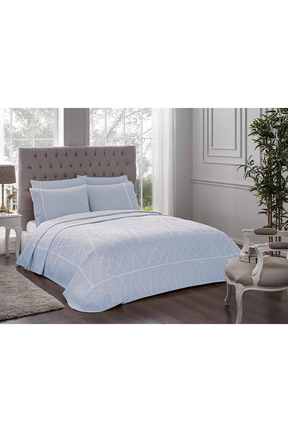 Taç Parker Mavi Jakar Pike Takımı Tek Kişilik