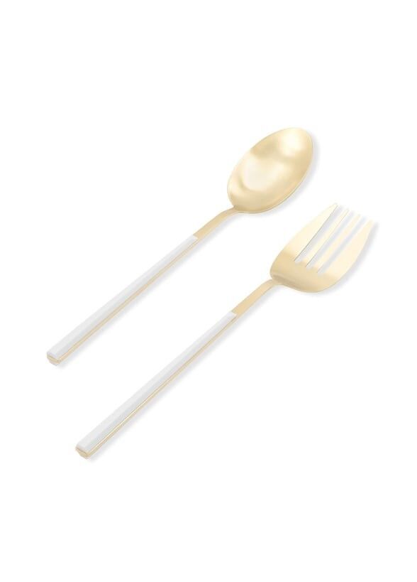 The Mia CKB0247 Bianco Salata Servis Takımı 2 Parça Gold