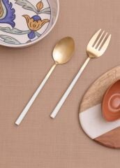 The Mia CKB0247 Bianco Salata Servis Takımı 2 Parça Gold