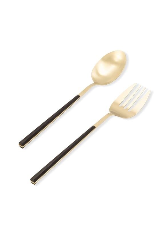 The Mia CKB0248 Bianco Salata Servis Takımı 2 Parça Gold