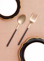 The Mia CKB0248 Bianco Salata Servis Takımı 2 Parça Gold