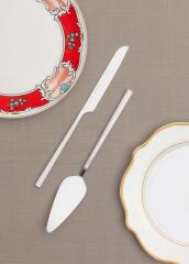 The Mia CKB0249 Bianco Pasta Servis Takımı 2 Parça Gümüş