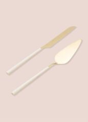 The Mia CKB0250 Bianco Pasta Servis Takımı 2 Parça Gold