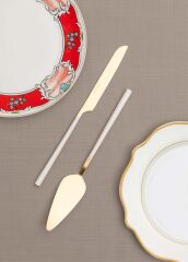 The Mia CKB0250 Bianco Pasta Servis Takımı 2 Parça Gold