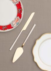 The Mia CKB0250 Bianco Pasta Servis Takımı 2 Parça Gold