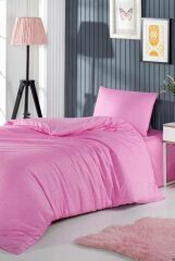 Pololife Düz Polyester Nevresim Takımı Tek Kişilik Pembe