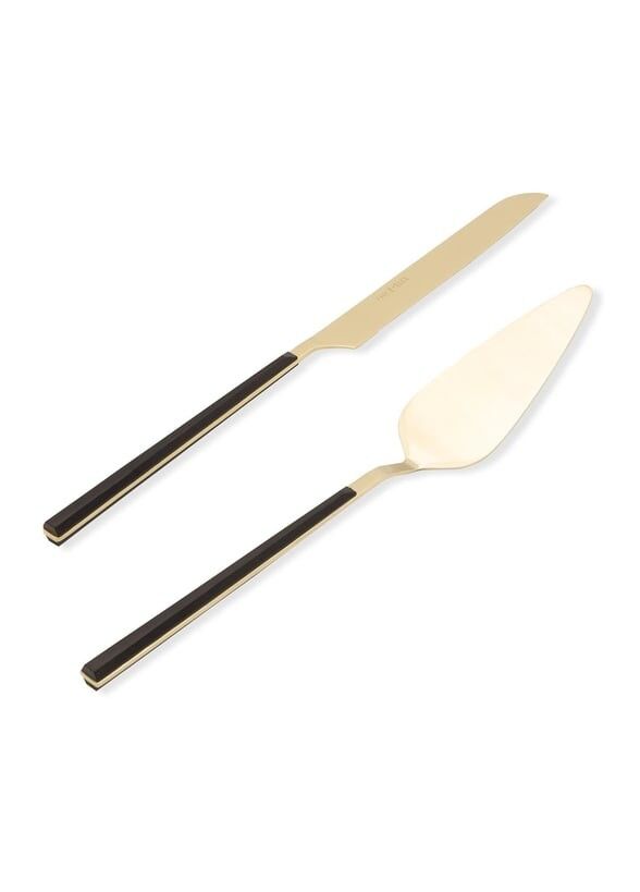 The Mia CKB0252 Bianco Pasta Servis Takımı 2 Parça Gold