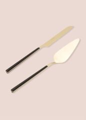 The Mia CKB0252 Bianco Pasta Servis Takımı 2 Parça Gold