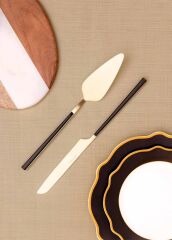 The Mia CKB0252 Bianco Pasta Servis Takımı 2 Parça Gold