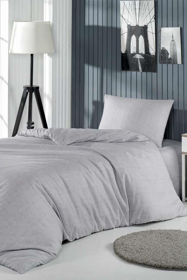 Pololife Düz Polyester Nevresim Takımı Tek Kişilik Gri