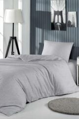 Pololife Düz Polyester Nevresim Takımı Tek Kişilik Gri