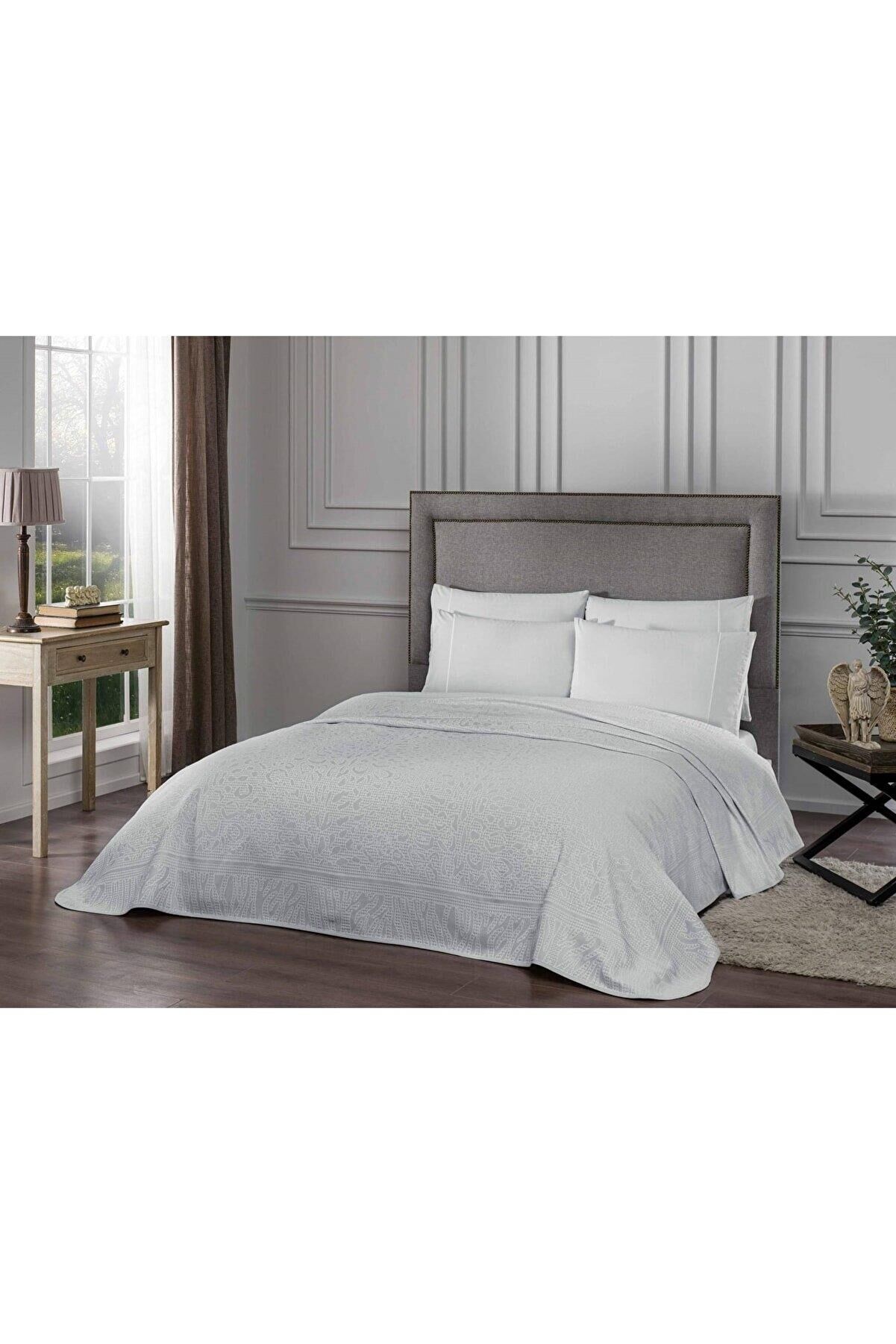 Taç Palina Gri Jakar Pike Takımı Çift Kişilik