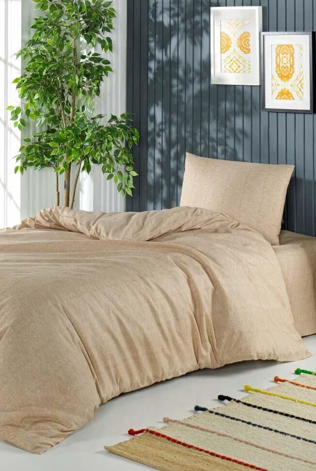 Pololife Düz Polyester Nevresim Takımı Tek Kişilik Kahverengi