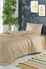 Pololife Düz Polyester Nevresim Takımı Tek Kişilik Kahverengi