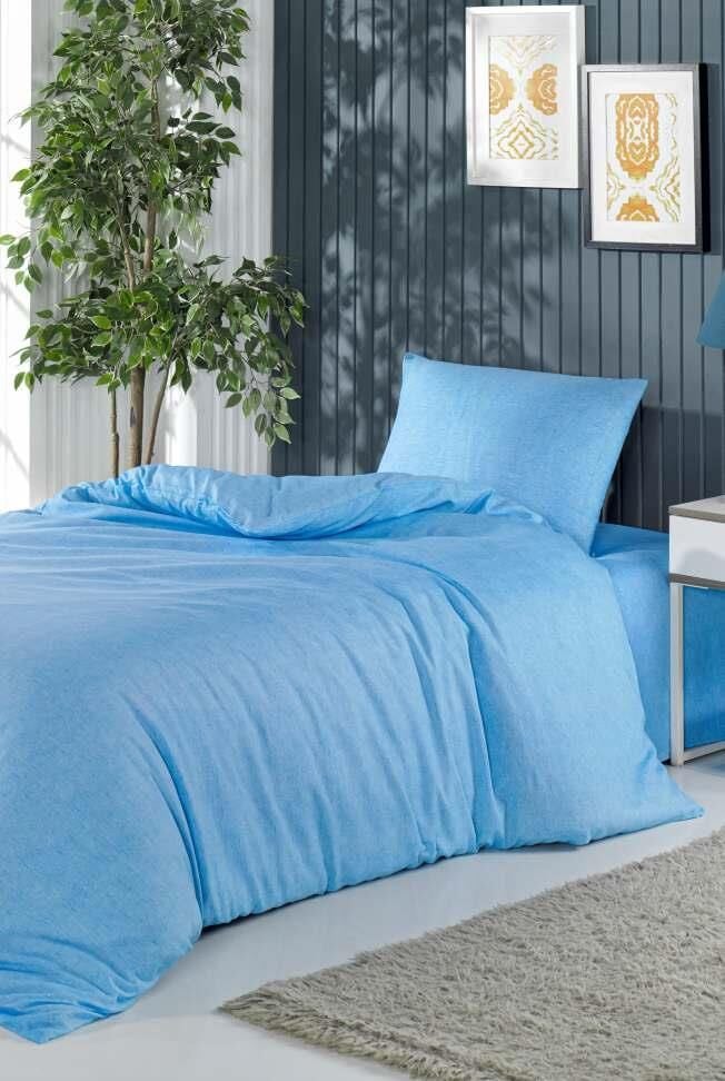 Pololife Düz Polyester Nevresim Takımı Tek Kişilik Mavi