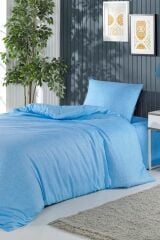 Pololife Düz Polyester Nevresim Takımı Tek Kişilik Mavi