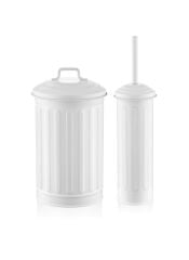 The Mia GLV0060 Çöp Kovası & Tuvalet Fırçası Seti Beyaz