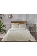 Taç Salice Bej Jakar Pike Takımı Çift Kişilik